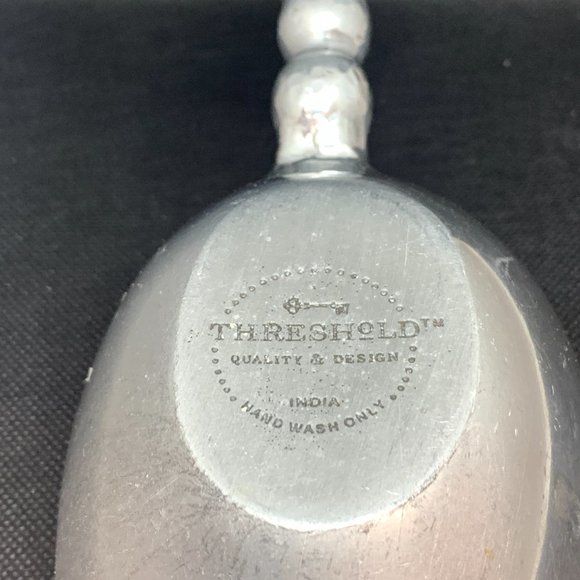 Threshold Silver Aluminum Porcelain Gravy Boat With Circles or Marbles - Picture 5 of 5